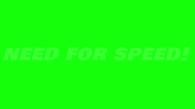 Text reading Need For Speed rendered in a light green stylized font over a solid bright green background.