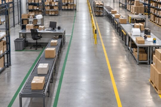Separate reverse logistics lane for returned parcels in warehouse