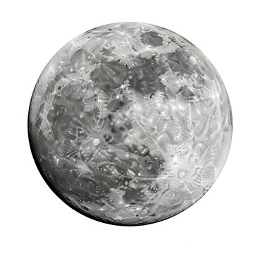 Full moon sphere isolated on a transparent background