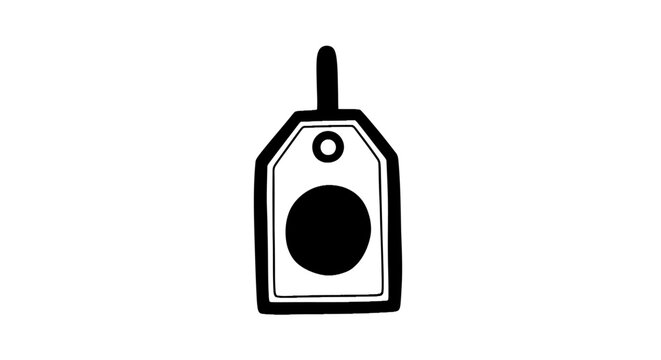 Black and white dog identification tag.