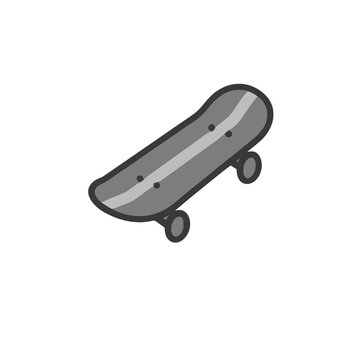 Skateboard icon isolated on transparent background