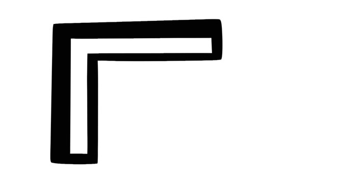 Black L shaped corner bracket.