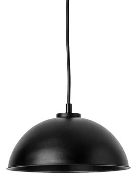 Modern black dome pendant light isolated Png