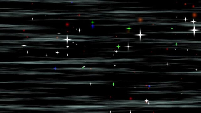 Futuristic abstract space flight loop with glowing stars, motion speed lines, and cosmic travel night sky background in 4K resolution.