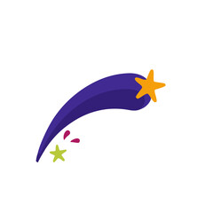 Purple comet tail with stars and drops © eri