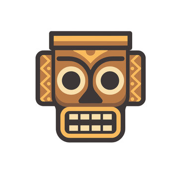 Tiki mask illustration