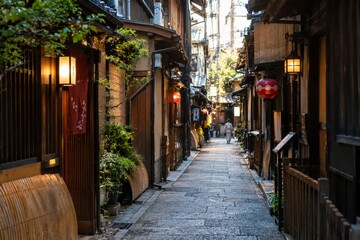 Fototapeta premium narrow street in the old town, Japan