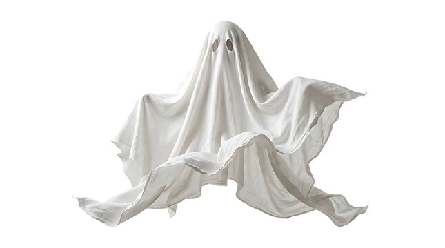 Ghostly White Fabric Drape Isolated on Transparent background