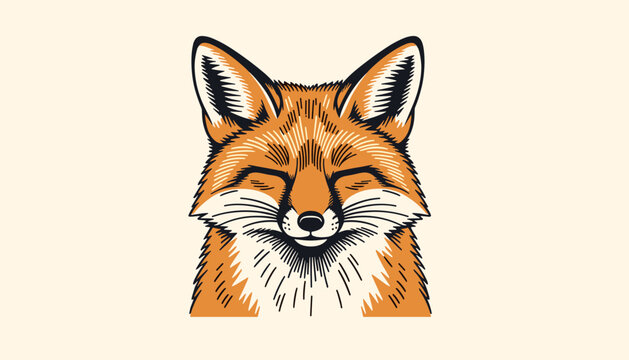 Friendly fox illustration with a bright smile on a light background for World Animal Day