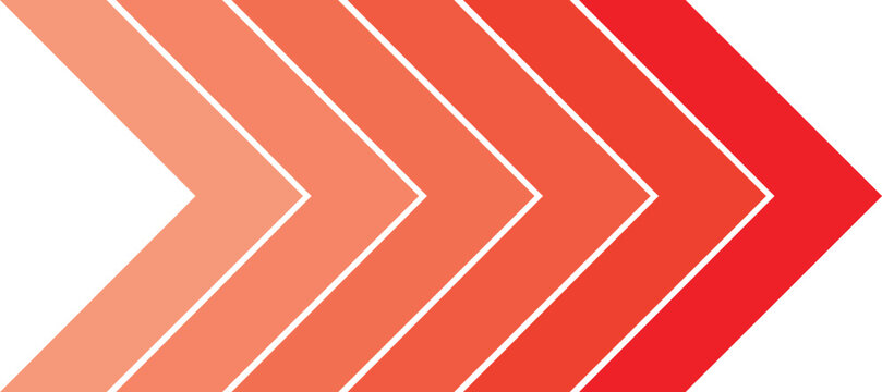 Abstract design element featuring multiple red and orange gradient chevron arrows pointing right
