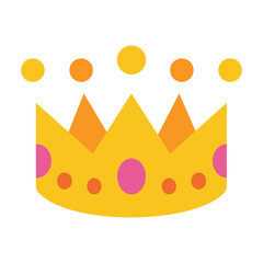 Crown Flat Icon Vector Emoji Isolated on White Background, Royal King Queen Luxury Prestige Achievement Winner and Success Symbol Illustration © indah