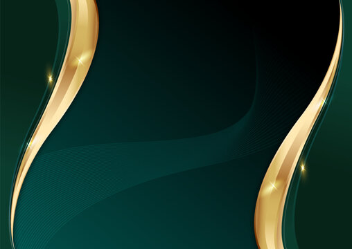 luxury green and gold curve vector design for premium corporate background