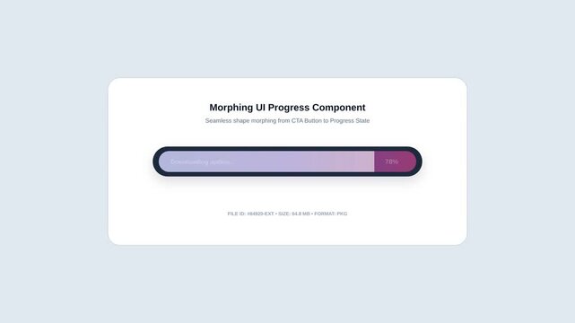 Animasi Morphing Button Progress Bar 4K Motion Graphic Animation | Seamless Loop