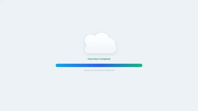 Animasi Cloud Sync Download Progress 4K Motion Graphic Animation | Seamless Loop
