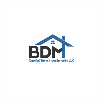 BDM Capital Time & Investment LLC Logo with House Roof and Financial Business Branding