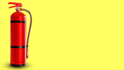 Obraz premium Fire safety, red fire extinguisher provides emergency firefighting equipment for buildings, workplaces, warehouses and industrial facilities.