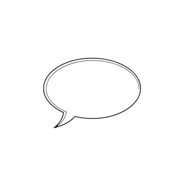 Hand drawn oval speech bubble isolated on white background for comic design elements.