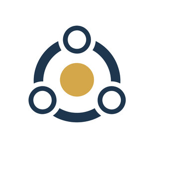 Abstract symbol of three circles connected