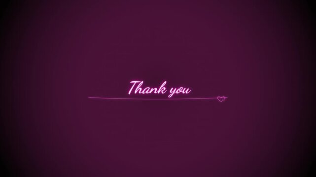 Thank You Neon Sign On Brick Wall