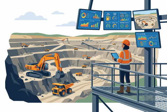 Remote Monitoring of Open Pit Mining Operations via Digital Screens