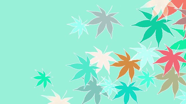 Colorful Japanese Maple Leaves Pattern 4K