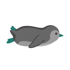 Cartoon penguin swimming isolated on transparent background © gala