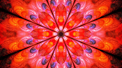Close-up of red water lily flower petals © Beethi