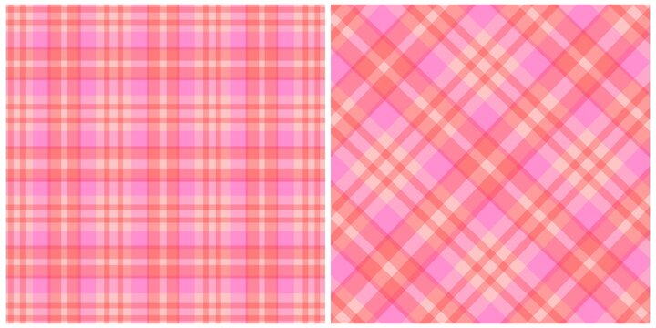 Pink and Coral Plaid Textile, tartan pattern, seamless pattern