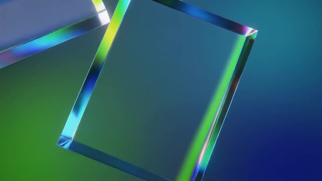 Abstract Geometric Glass Plate with Chromatic Refraction