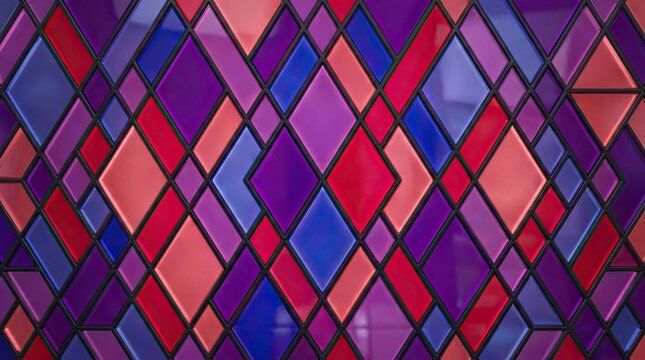 Abstract colorful diamond pattern with geometric shapes and bright lines