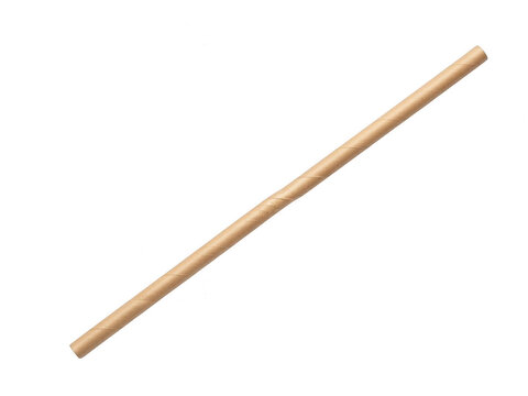 Single wooden dowel rod isolated on a transparent background
