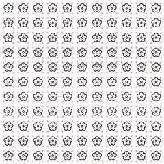 Fototapeta premium set of icons for flower seamless pattern