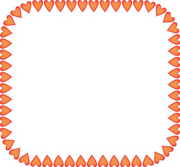 Obraz premium Orange Heart Border Frame Illustration