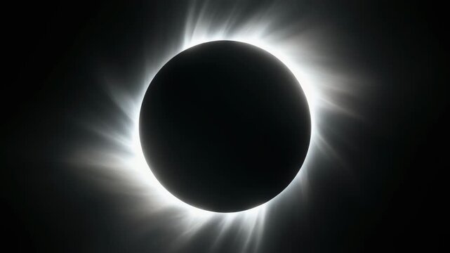 Total Solar Eclipse with Luminous Corona 4K Generative AI