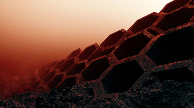 Geometric block landscape, urban development, real estate investment, resilient infrastructure, construction technology