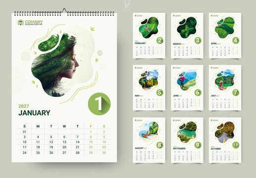 2027 Nature Calendar Template Design