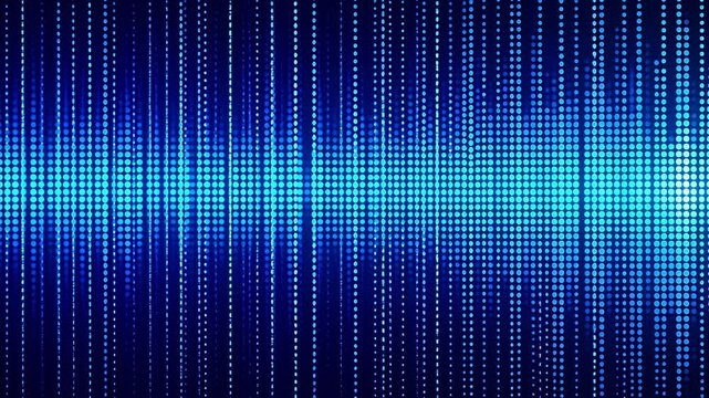 Vertical blue light dots forming digital data stream pattern on dark background