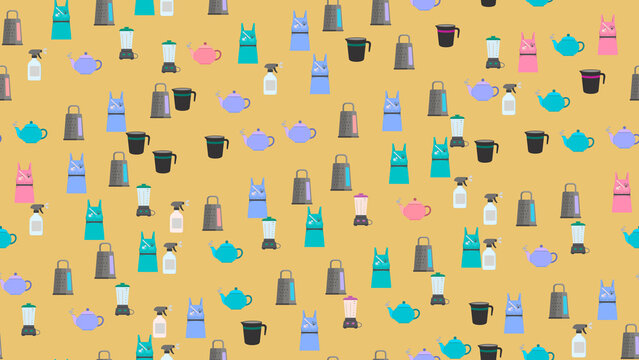 Kitchen Utensils and Appliances Pattern