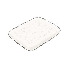 Obraz premium Scalloped edge white puffy quilted textile pad isometric vector illustration