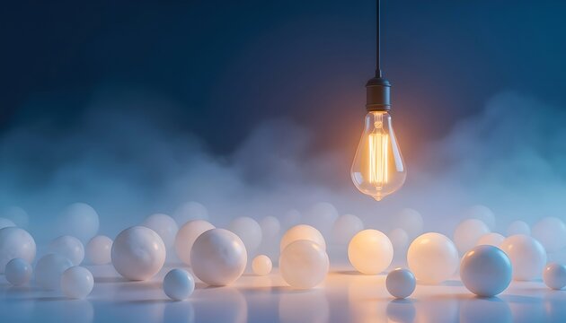 Warm Light Over Floating Spheres