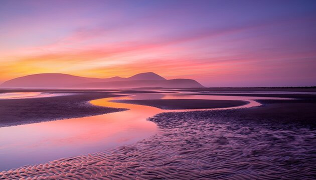 Serene Sunset Over Tidal Pools