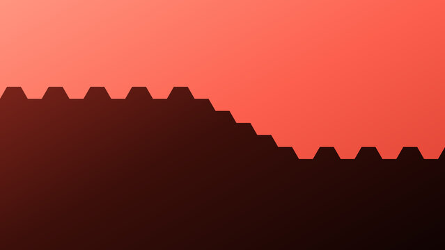 Minimalist Industrial Gear Silhouette on Red Gradient Background