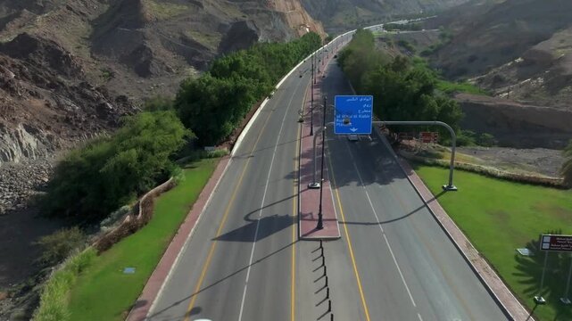 Aerial View of Al Amerat Bausher Mountain Road Muscat Oman