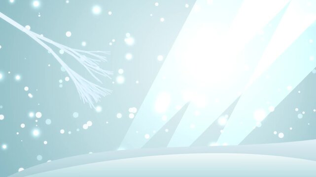 Abstract light rays with snowflakes on blue background