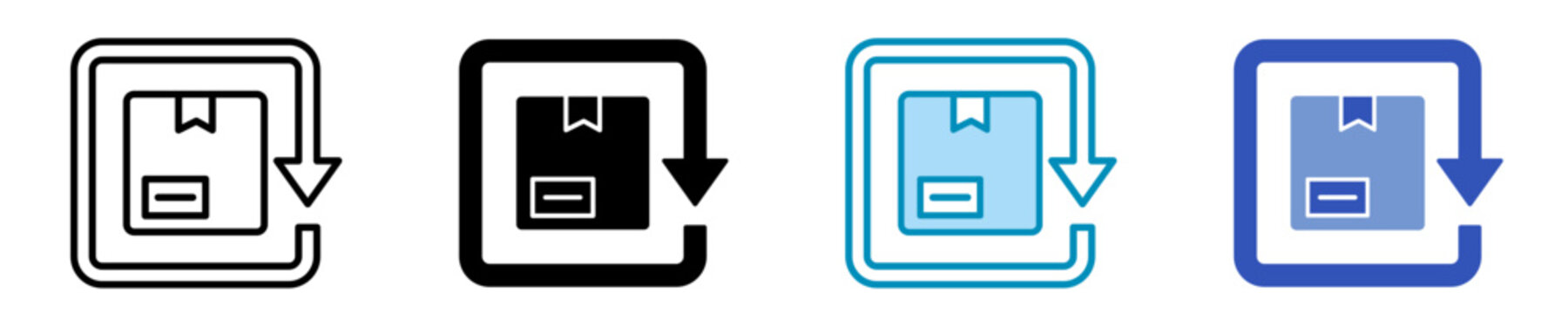 Package Return Icon Set Multiple Style Collection