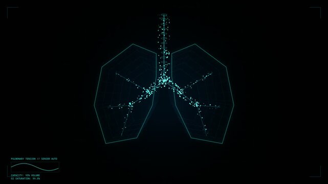Abstract Chrono Pulmonary Holographic Matrix Seamless Motion Loop 4K