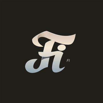 Letter F and I Monogram Logo Design Vector