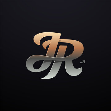 Letter J and R Monogram Logo Design Vector