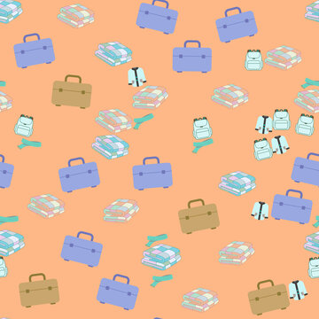 Seamless pattern of travel items