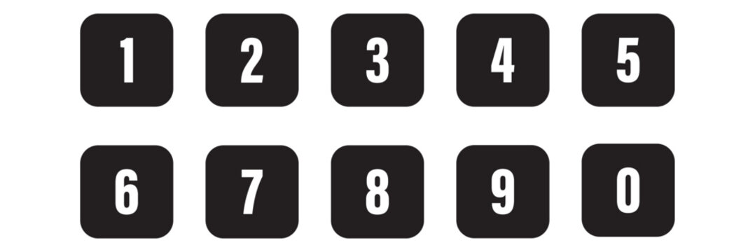 Bullet point number icon set.numbered circle set.eps 10